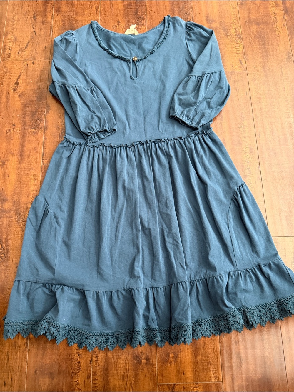 Matilda Jane Teal Ruffle Hem Dress